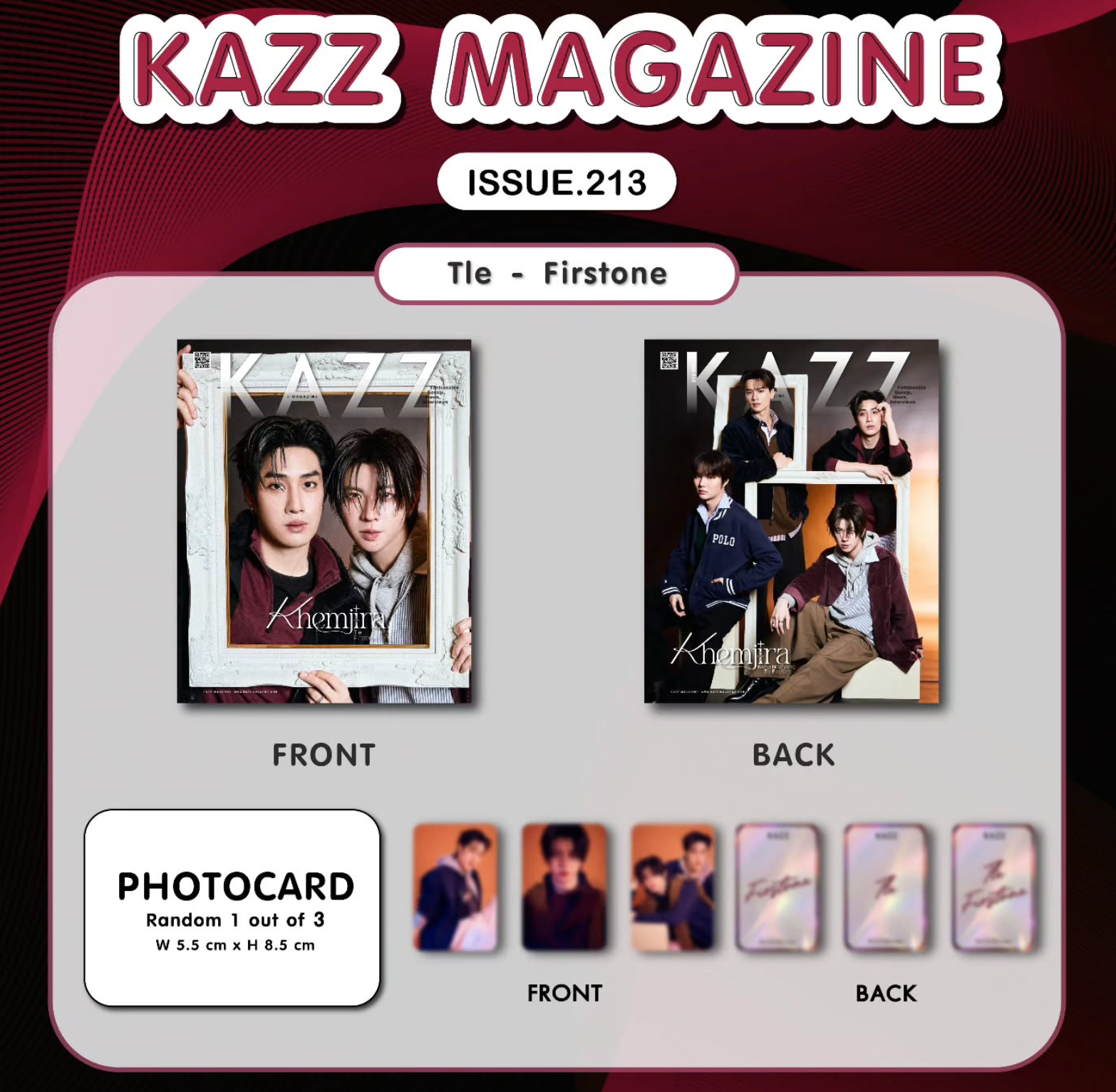 KAZZ MAGAZINE X KHEMJIRA (KENG NAMPING) - (TLE FIRSTONE)