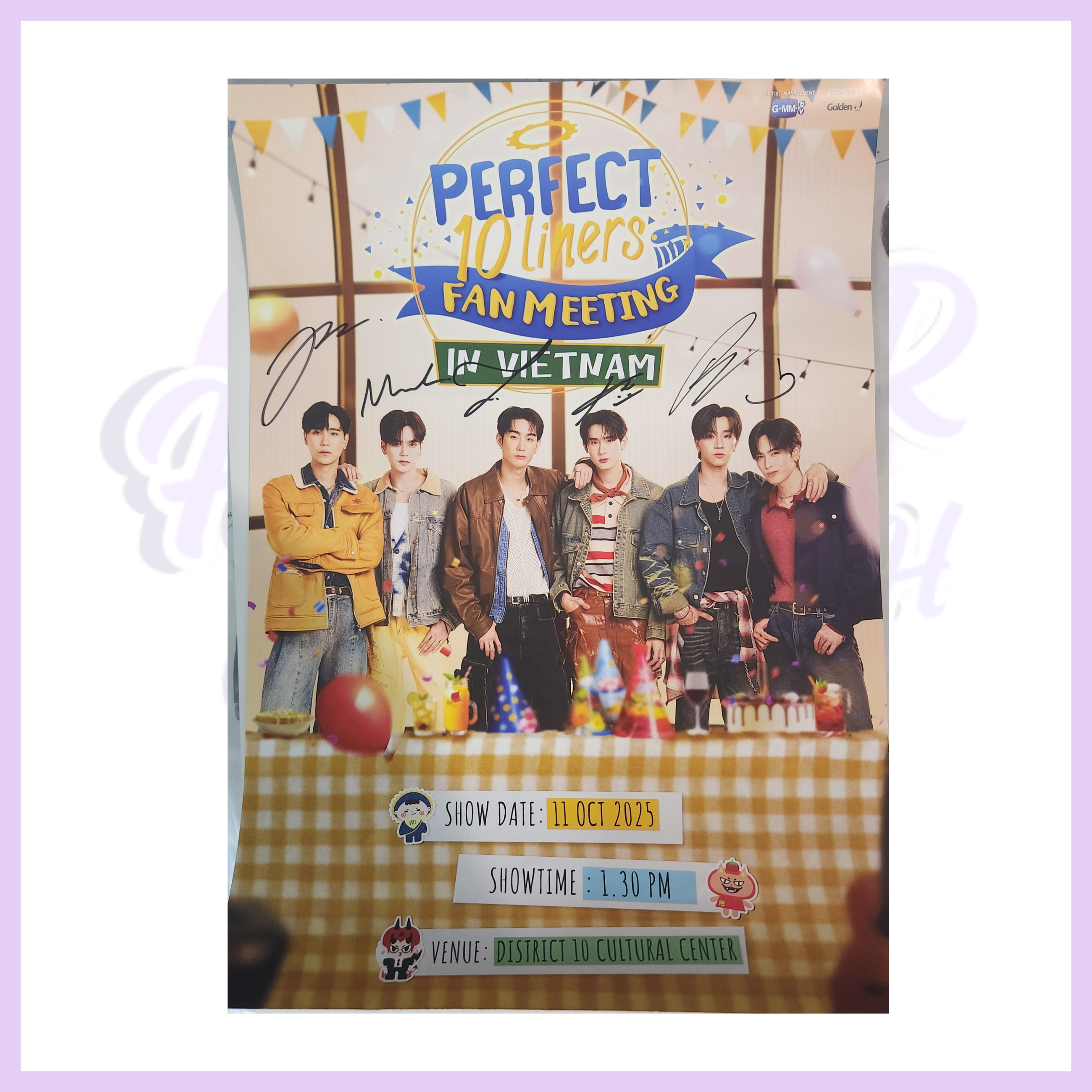 PERFECT 10 LINERS FAN MEETING IN VIETNAM  HAND SIGNED POSTER