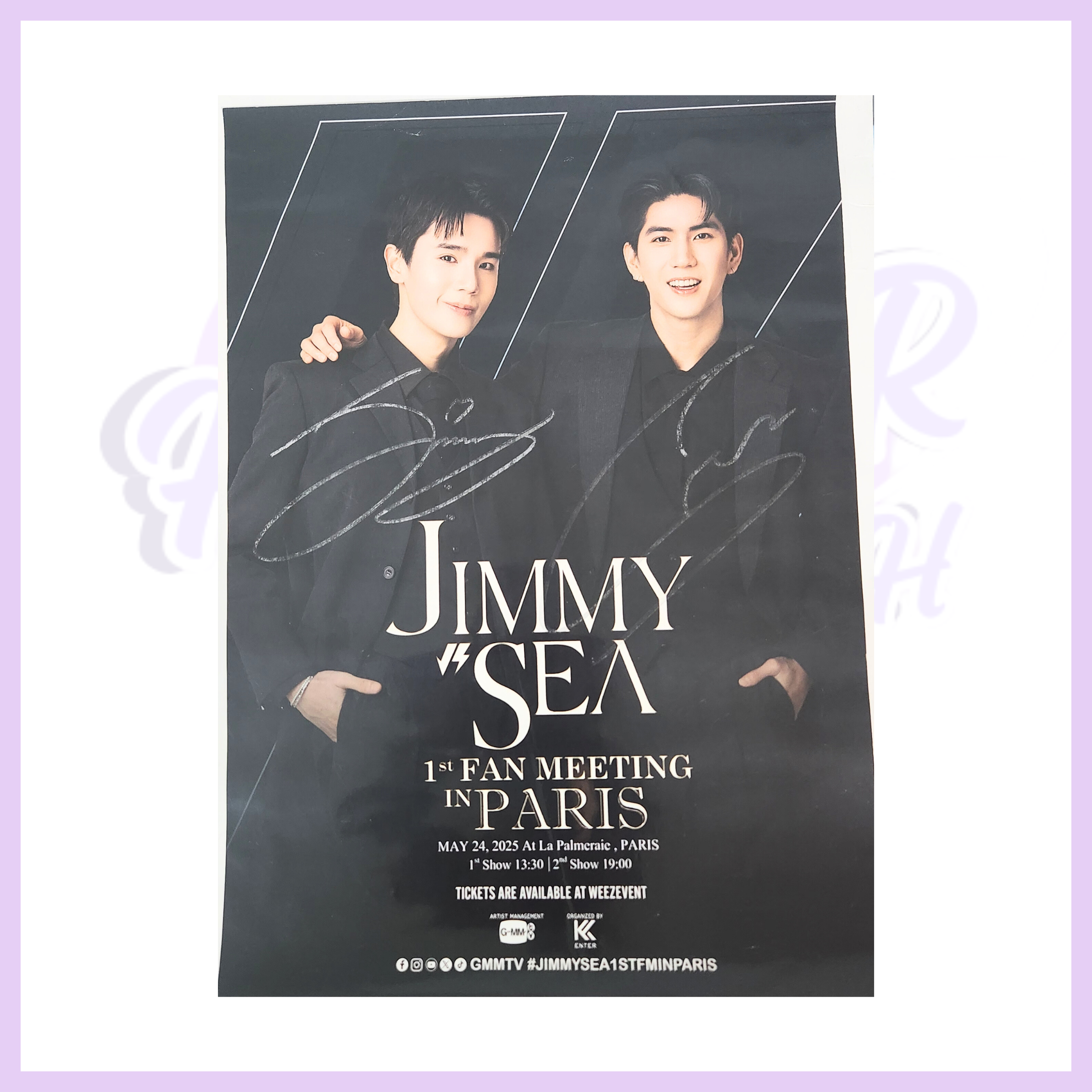 JIMMYSEA 1st FAN MEETING IN PARIS FRANCE HAND SIGNED POSTER