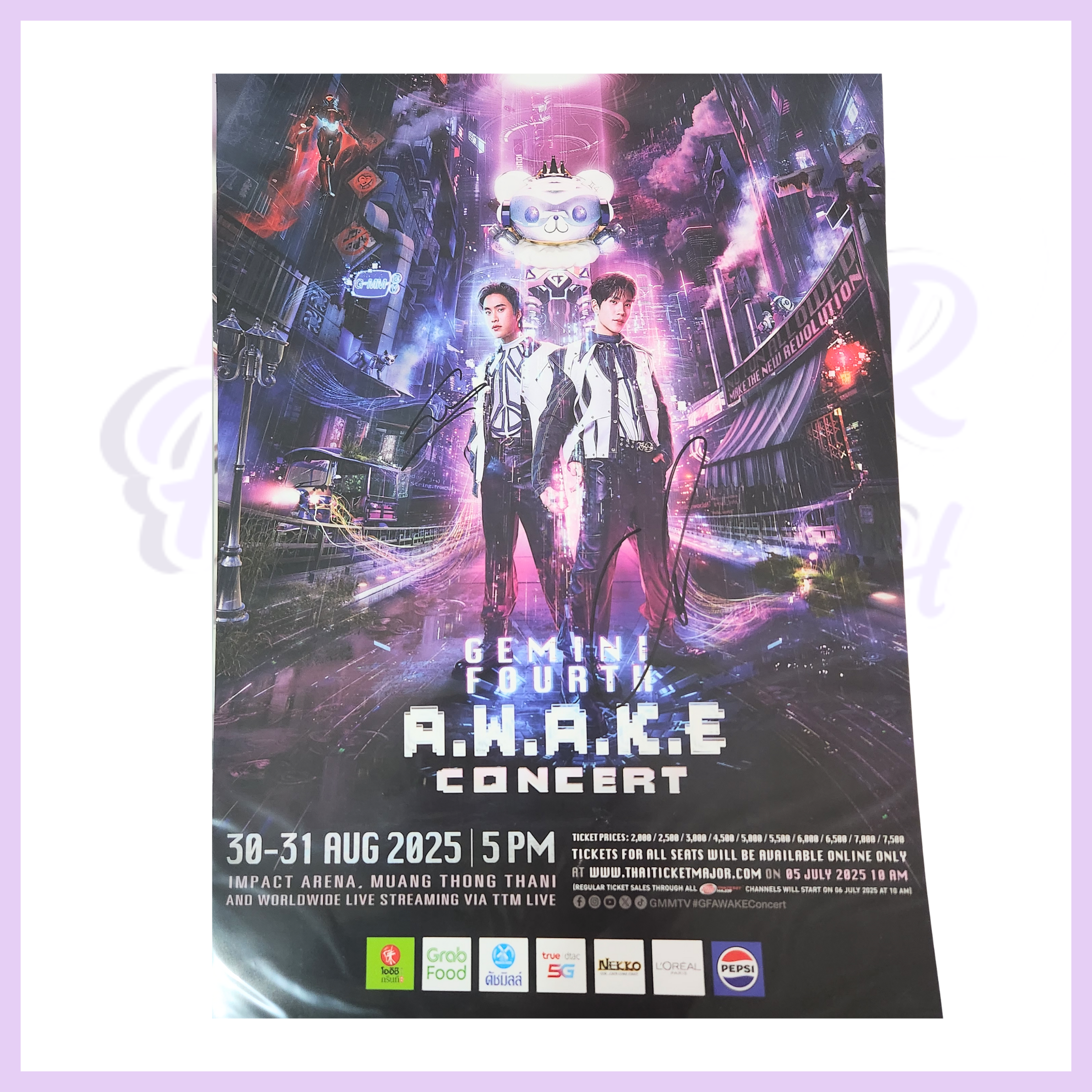 GEMINIFOURTH A.W.A.K.E CONCERT HAND SIGNED POSTER